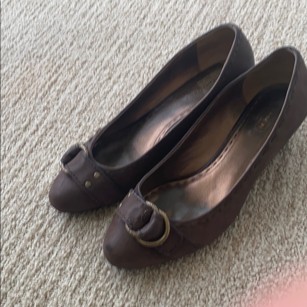Coach wedge pumps